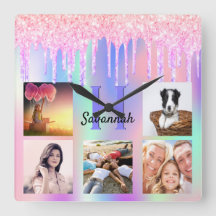 Purpurina de collage de fotos holográfico rosa arc