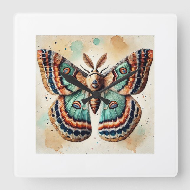 Reloj Cuadrado Pyralid Moth Dorsal View 310824IREF246 - Watercolo (Anverso)