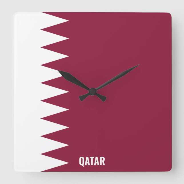 Reloj Cuadrado Qatar National Flag Patriotic (Anverso)