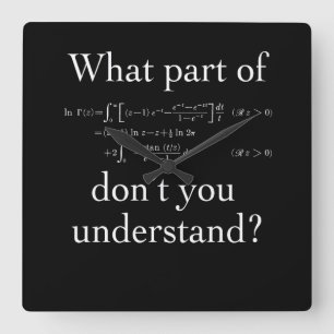 Reloj Cuadrado Qué parte… Blanco en oscuridad