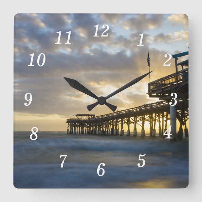 Reloj Cuadrado Qué Playa De Cacao (Anverso)