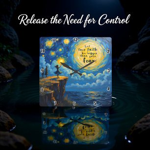 Reloj Cuadrado Que tu fe sea más grande que tu miedo