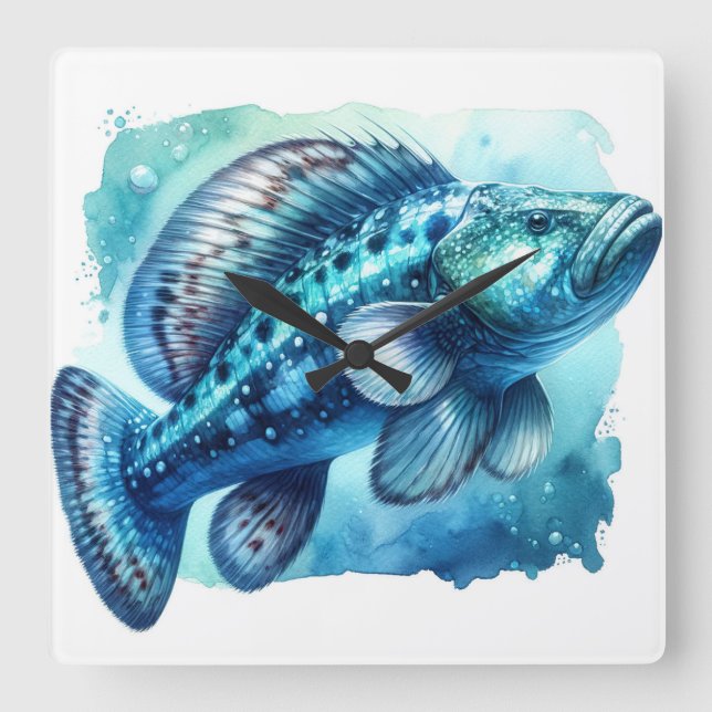 Reloj Cuadrado Quetzalcoatlus Flight - Watercolor (Anverso)