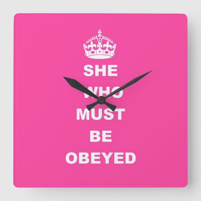 Reloj Cuadrado Quien debe ser obedecido (Anverso)