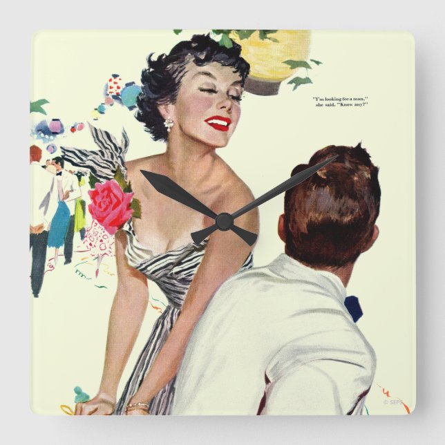 Reloj Cuadrado Quiero a un hombre 2 (Anverso)