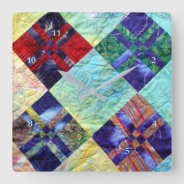 Reloj Cuadrado Quilt Squares De Imagen En Batiks