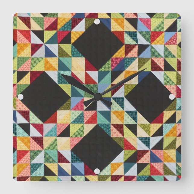 Reloj Cuadrado Quilter Pattern Americana Craft Lover Sewer (Anverso)