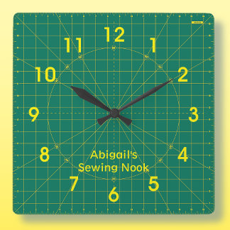 Reloj Cuadrado Quilter's Green Cutting Mat Clock