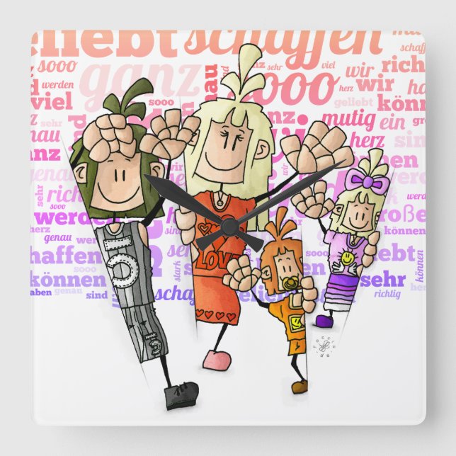 Reloj Cuadrado Quinn, Rona, Tida & Ugo - Geschwister / (Anverso)