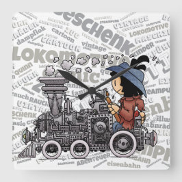 Reloj Cuadrado Quinns Dampf-Lokomotive