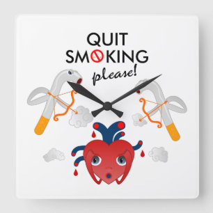 Reloj Cuadrado Quit smoking please campaign
