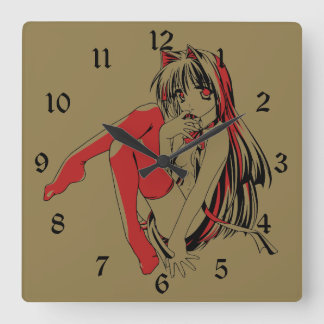 Reloj Cuadrado R & B Manga, Neko Catgirl Furry Loli Anime