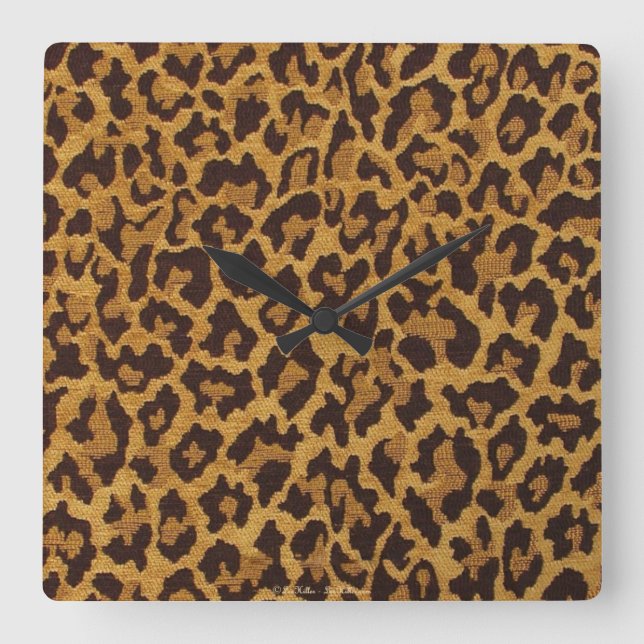 Reloj Cuadrado RAB Rockabilly Leopard Print Brown Gold (Anverso)