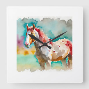 Reloj Cuadrado Rabicano Horse 031024AREF121 - Watercolor