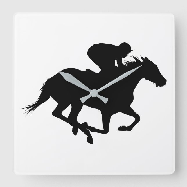 Reloj Cuadrado Race Horse Silhouette (Anverso)