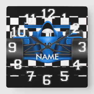 Reloj Cuadrado Racing Drag Race Car design Wall Clock