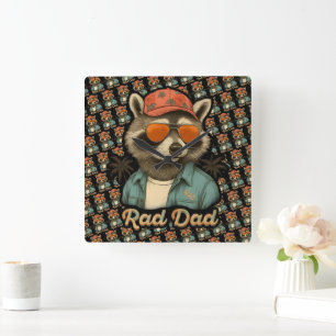 Reloj Cuadrado Rad Dad Funny Feliz Día del Padre Vintage