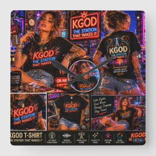 Reloj Cuadrado Radio KGOD Late Night