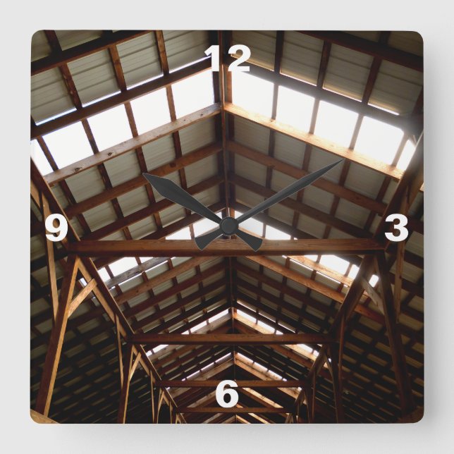 Reloj Cuadrado Rafters (Anverso)