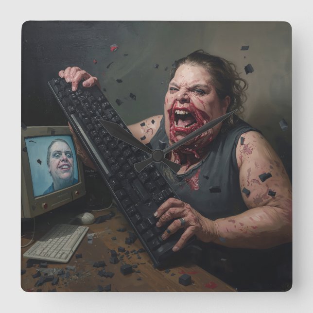 Reloj Cuadrado Rage Error: System Failure - Ctrl Alt Delirium (Anverso)