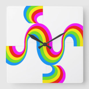 RELOJ CUADRADO RAINBOW