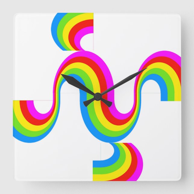 RELOJ CUADRADO RAINBOW (Anverso)