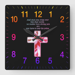 Reloj Cuadrado Rainbow Crucifix Cross with funny saying