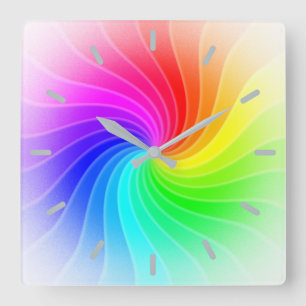 Reloj Cuadrado Rainbow Twirl