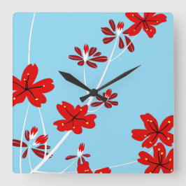 Reloj Cuadrado Ramas florales