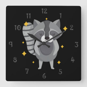 Reloj Cuadrado Randy The Racoon Wall Clock