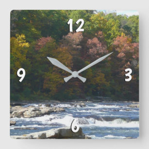 Reloj Cuadrado Rapids del río Ohiopyle en el otoño de Pensilvania