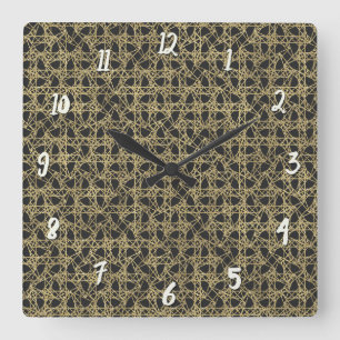 Reloj Cuadrado Rasguño dorado Glamour Moderno Dorado