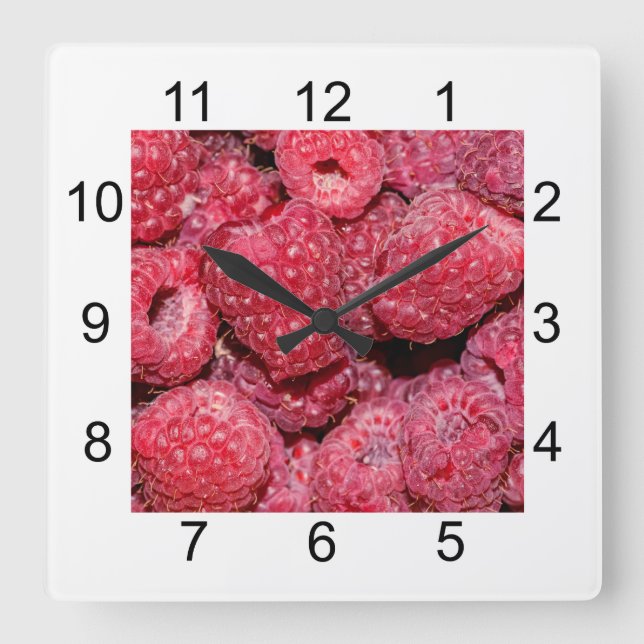 Reloj Cuadrado Raspberries (Anverso)