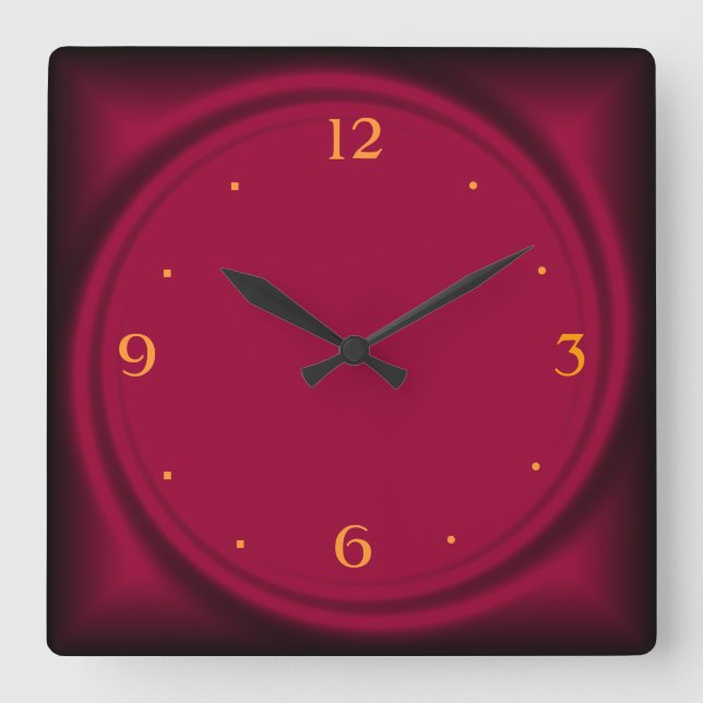 Reloj Cuadrado Raspberry Swirl>Reloj de pared (Anverso)