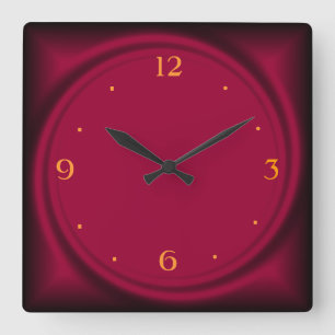 Reloj Cuadrado Raspberry Swirl>Reloj de pared
