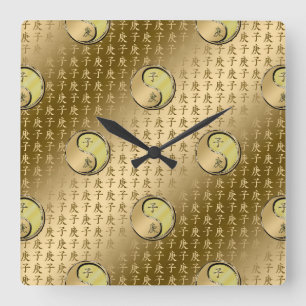 Reloj Cuadrado Rata de Metal