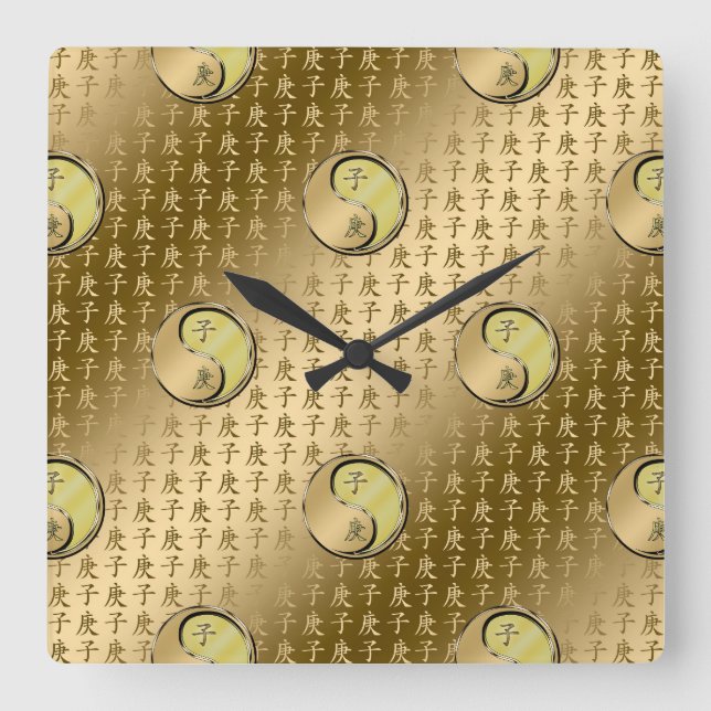 Reloj Cuadrado Rata de Metal (Anverso)