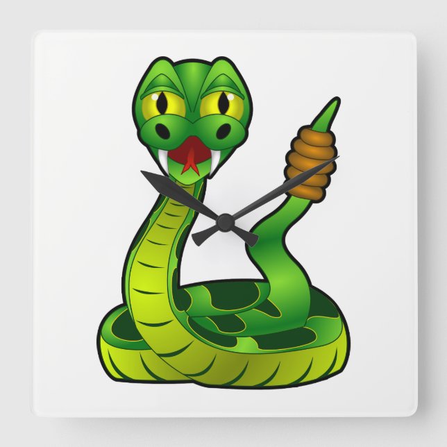 Reloj Cuadrado Rattlesnake (Anverso)