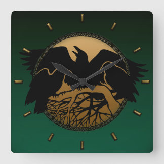 Reloj Cuadrado Raven Clock Native Raven Art Wall Clock Bird Gift