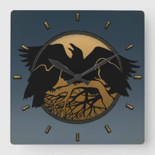 Reloj Cuadrado Raven Clock Nativo Raven Art Wall Clock Bird Regal