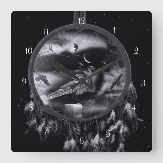 Reloj Cuadrado Ravens se cruza en Dreamcatcher Super Guay (Anverso)