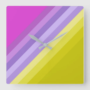 Reloj Cuadrado Rayado, brillante