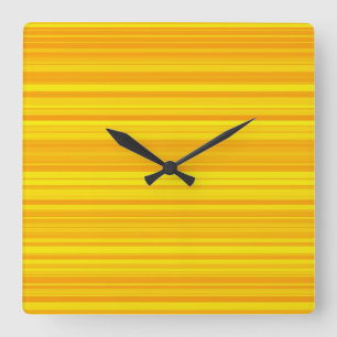 Reloj Cuadrado Rayas Amarillas Naranjas