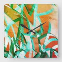 Rayas azules o cian sobre naranja rústico rojizo