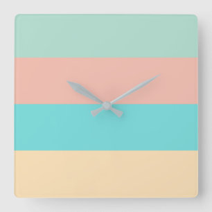Reloj Cuadrado Rayas costeras retro