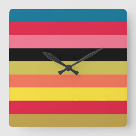 Reloj Cuadrado Rayas de cascada de arcoiris