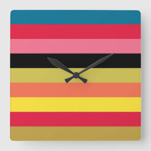 Reloj Cuadrado Rayas de cascada de arcoiris