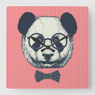 Reloj Cuadrado Rayas de la panda