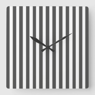 Reloj Cuadrado Rayas modernas del carbón de leña