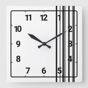 Reloj Cuadrado Rayas negras